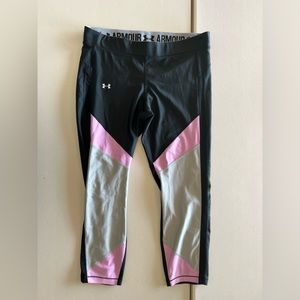 Under Armour Women’s Black/Grey/Pink Yoga Pants/Leggings